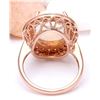 Image 3 : 5.30 CTW Natural Opal 18K Solid Rose Gold Diamond Ring