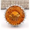 Image 1 : 18.42 CTW Natural Citrine And Diamond Ring 14k Solid White Gold