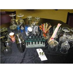 bar glasses and supplies