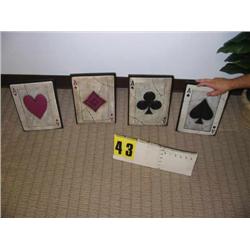 grouping of 4 card plaques aces