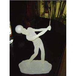 12 golfer statue frosted glass 