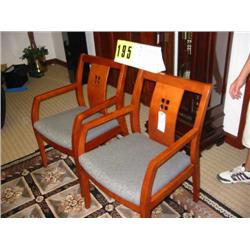 pair executive wood office chairs