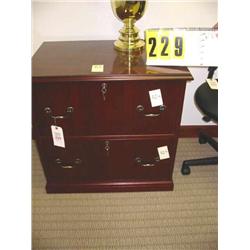 2 drawer mahogany latteral file cabinet
