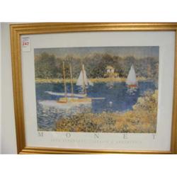 framed Monet print Lake Argentuil - ba