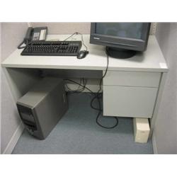 group of 5 computer desks for cubbyhole