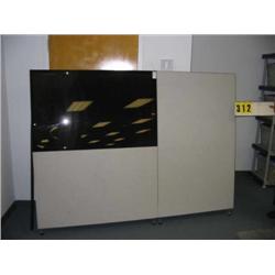 office divider with tinted glass window