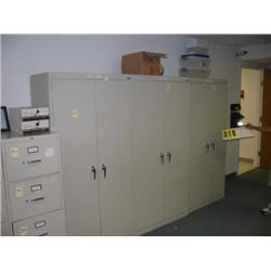 group of 3 steel storage cabinets