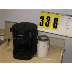 Copresso coffee grinder and expresso ma