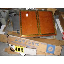 pallet mix wood cabinet & projector scr