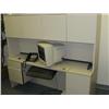 Image 1 : computer desk with overhead cabinets