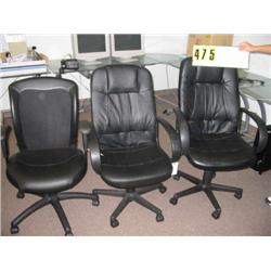 group of 3 adjustable office chairs