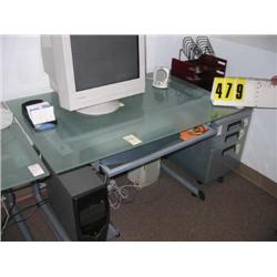 glass top desk