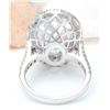 Image 3 : 7.5 CTW Natural Aquamarine 18K Solid White Gold Diamond Ring