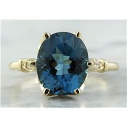 3.41 CTW Topaz 18K Yellow Gold Diamond Ring
