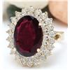 Image 2 : 8.32 CTW Natural Tourmaline 18K Solid Yellow Gold Diamond Ring