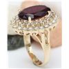 Image 5 : 8.32 CTW Natural Tourmaline 18K Solid Yellow Gold Diamond Ring