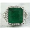 Image 1 : 6.48 CTW Emerald 18K White Gold Diamond Ring
