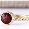 Image 2 : 1.00 CTW Natural Garnet Ring In 14k Yellow Gold