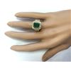 Image 4 : 4.83 CTW Natural Emerald And Diamond Ring In 18K Yellow Gold
