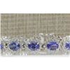 Image 1 : 21.40CTW Natural Tanzanite And Diamond Bracelet In 14K Solid White Gold