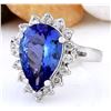 Image 2 : 4.47 CTW Natural Tanzanite 18K Solid White Gold Diamond Ring