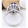 Image 3 : 4.47 CTW Natural Tanzanite 18K Solid White Gold Diamond Ring