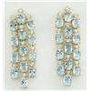 Image 1 : 9.90 CTW Aquamarine 18K Yellow Gold Diamond Earrings
