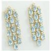 Image 2 : 9.90 CTW Aquamarine 18K Yellow Gold Diamond Earrings