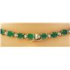 Image 4 : 45.07 CTW Emerald 14K Yellow Gold Diamond Necklace