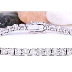 1.50 CTW Natural Diamond 14K Solid White Gold Bracelet