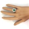 Image 6 : 3.17 CTW Natural Emerald 18K Solid White Gold Diamond Ring