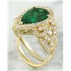 Image 3 : 7.25 CTW Emerald 18K Yellow Gold Diamond Ring