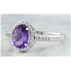 Image 2 : 1.16 CTW Amethyst 14K White Gold Diamond Ring