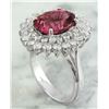 Image 5 : 5.85 CTW Tourmaline 18K White Gold Diamond Ring