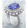 Image 4 : 9.00 CTW Tanzanite 18K White Gold Diamond Ring