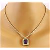 Image 1 : 22.92 CTW Natural Tanzanite 14K Solid Yellow Gold Diamond Necklace