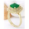 Image 4 : 2.90 CTW Natural Emerald 14K Solid Yellow Gold Diamond Ring