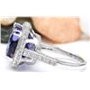 Image 3 : 12.07 CTW Natural Tanzanite 18K Solid White Gold Diamond Ring