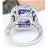 Image 4 : 12.07 CTW Natural Tanzanite 18K Solid White Gold Diamond Ring
