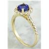 Image 3 : 1.55 CTW Tanzanite 18K Yellow Gold Diamond Ring