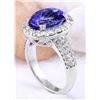 Image 4 : 5.24 CTW Natural Tanzanite 14K Solid White Gold Diamond Ring