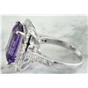 Image 4 : 7.09 CTW Amethyst 18K White Gold Diamond Ring
