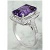 Image 5 : 7.09 CTW Amethyst 18K White Gold Diamond Ring