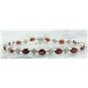 Image 1 : 8.50 CTW Garnet 18K White Gold Diamond Bracelet