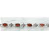 Image 5 : 8.50 CTW Garnet 18K White Gold Diamond Bracelet