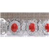 Image 1 : 18.77CTW Natural Red Coral And Diamond Bracelet In 18K Solid White Gold