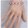 Image 3 : 18.77CTW Natural Red Coral And Diamond Bracelet In 18K Solid White Gold