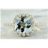 Image 1 : 2.50 CTW Aquamarine 18K Yellow Gold Diamond Ring
