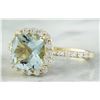 Image 2 : 2.50 CTW Aquamarine 18K Yellow Gold Diamond Ring