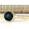 Image 2 : 1.00 CTW Natural London Blue Topaz Ring In 18K Yellow Gold